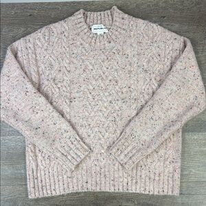 For The Republic Pink Speckled Cable Knit Sweater Size M
